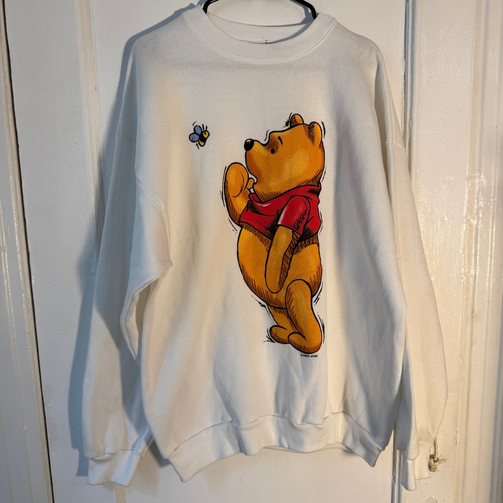 Vintage Disney Winnie the Pooh Bear oversized crewneck cozy retro nostalgia
